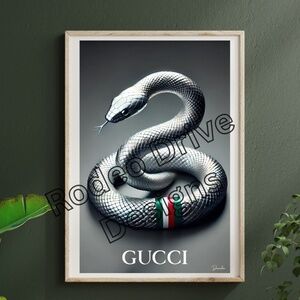 Gucci Snake Fashion Glamour Wall Art 11x17 by Rodeo Drive Designs Limite…